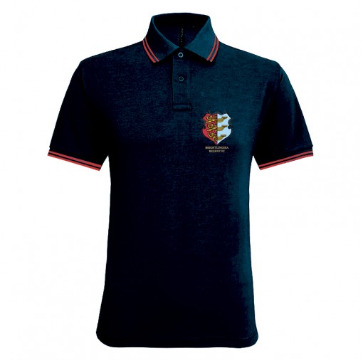 Black / Red Mens Classic Fit Tipped Polo